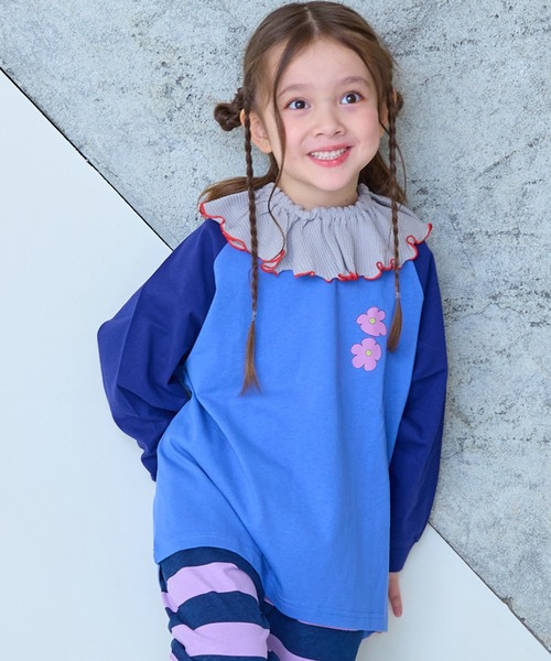 Life Support Products（ライフサポートプロダクツ）の「前後プリントラグランロンティ（Tシャツ/カットソー・キッズ・ホワイト/ピンク/ブルー/ブラック・80/90/95/100/110/120/130/140/150）」の3枚目の写真