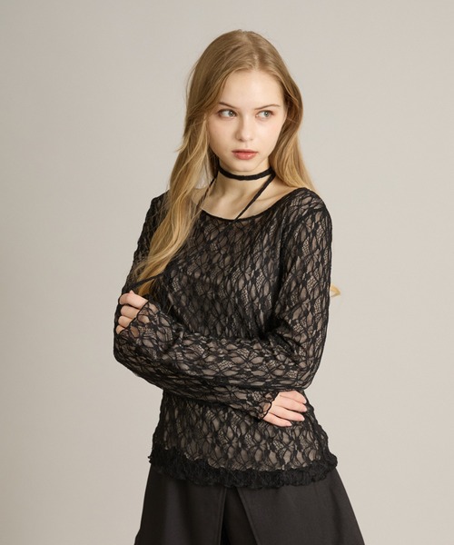 apres jour mignon(アプレジュールミニョン)の「リバーシブルレースタイ付きトップス(Tシャツ/カットソー・レディース・グレイッシュベージュ/オフホワイト/ホワイト系その他2・フリー/LARGE)」の15枚目の写真