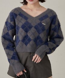 mline | [mline]アーガイル ショートニット(ニット/セーター)