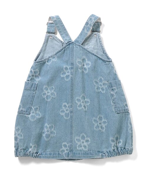 BREEZE（ブリーズ）の「フラワーデニムジャンスカ（ジャンパースカート・キッズ・ネイビー/サックスブルー・130/120/100/110/90/80）」の11枚目の写真