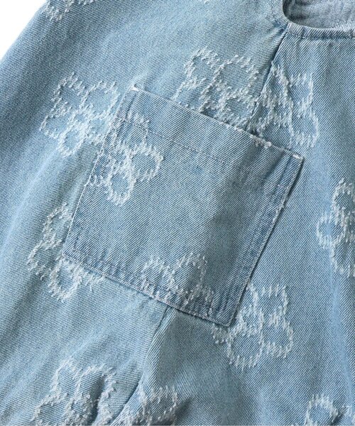 BREEZE（ブリーズ）の「フラワーデニムジャンスカ（ジャンパースカート・キッズ・ネイビー/サックスブルー・130/120/100/110/90/80）」の15枚目の写真