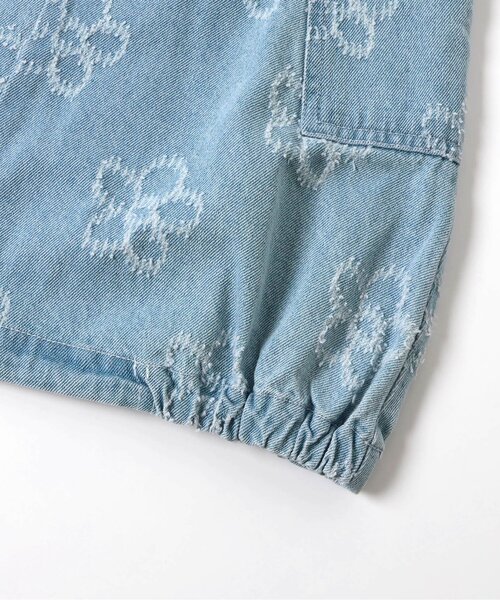 BREEZE（ブリーズ）の「フラワーデニムジャンスカ（ジャンパースカート・キッズ・ネイビー/サックスブルー・130/120/100/110/90/80）」の17枚目の写真