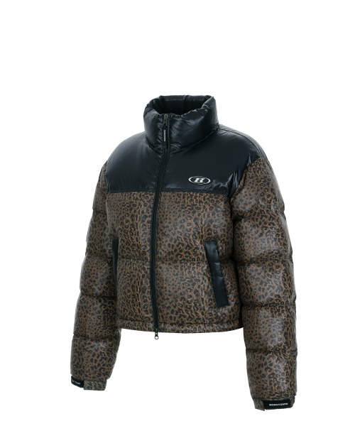 BORN TO WIN（ボーントゥウィン）の「W SILVER B GLOSSY CROP PUFFER DOWN [LEOPARD]（ダウンジャケット/コート・レディース・その他・1/2）」の2枚目の写真