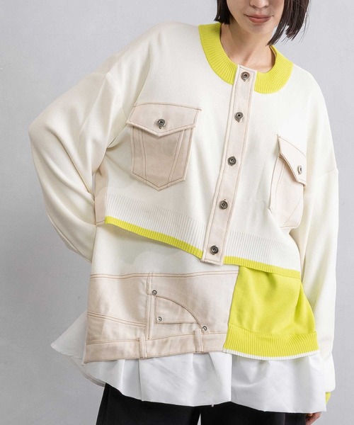 MARECHAL TERRE（マルシャルテル）の「ニットカーディガン（ニット/セーター・レディース・グレー/ネイビー/アイボリー/ブラック・MEDIUM）」の2枚目の写真