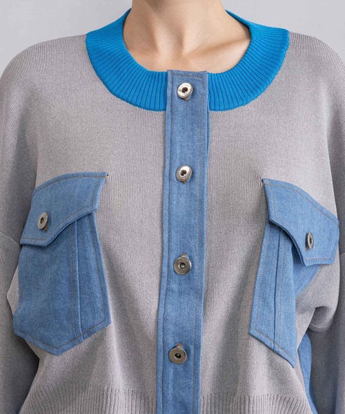 MARECHAL TERRE（マルシャルテル）の「ニットカーディガン（ニット/セーター・レディース・グレー/ネイビー/アイボリー/ブラック・MEDIUM）」の16枚目の写真