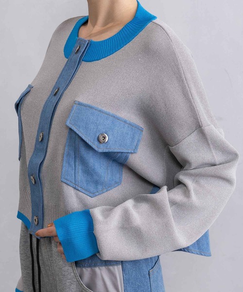 MARECHAL TERRE（マルシャルテル）の「ニットカーディガン（ニット/セーター・レディース・グレー/ネイビー/アイボリー/ブラック・MEDIUM）」の17枚目の写真