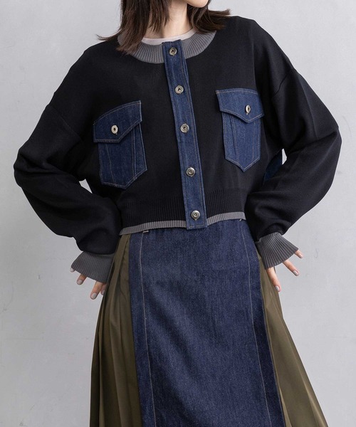 MARECHAL TERRE（マルシャルテル）の「ニットカーディガン（ニット/セーター・レディース・グレー/ネイビー/アイボリー/ブラック・MEDIUM）」の21枚目の写真