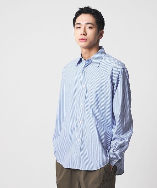 CITEN（シテン）の「＜CITEN＞スタンダードシャツ ストライプ（シャツ/ブラウス・メンズ・ライトブルー/グレー系・L/M/S）」の2枚目の写真