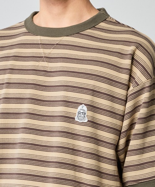 KRIFF MAYER（クリフメイヤー）の「チルタイムボーダースウェットT（Tシャツ/カットソー・メンズ・ブラック/グレー/グリーン/ブラウン・X-LARGE/LARGE/MEDIUM）」の11枚目の写真