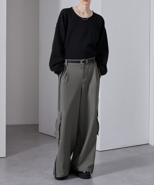 Loose/ルース（ルース）の「4ライン ジップカーゴワイドパンツ（カーゴパンツ・メンズ・ブラック/アッシュグレー/ネイビー・L/S/M）」の6枚目の写真