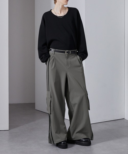 Loose/ルース（ルース）の「4ライン ジップカーゴワイドパンツ（カーゴパンツ・メンズ・ブラック/アッシュグレー/ネイビー・L/S/M）」の7枚目の写真