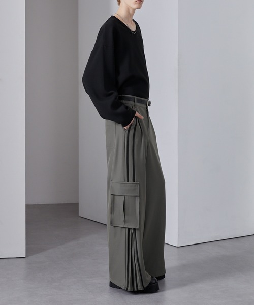 Loose/ルース（ルース）の「4ライン ジップカーゴワイドパンツ（カーゴパンツ・メンズ・ブラック/アッシュグレー/ネイビー・L/S/M）」の9枚目の写真