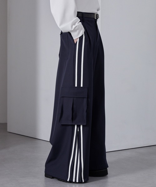 Loose/ルース（ルース）の「4ライン ジップカーゴワイドパンツ（カーゴパンツ・メンズ・ブラック/アッシュグレー/ネイビー・L/S/M）」の12枚目の写真