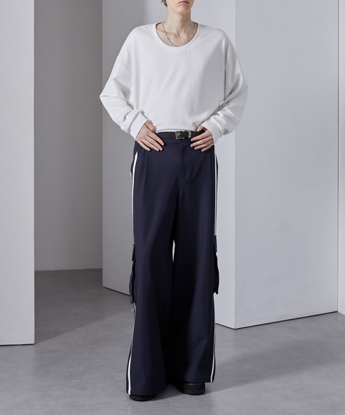 Loose/ルース（ルース）の「4ライン ジップカーゴワイドパンツ（カーゴパンツ・メンズ・ブラック/アッシュグレー/ネイビー・L/S/M）」の14枚目の写真