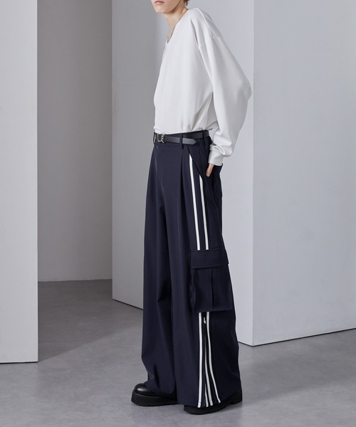 Loose/ルース（ルース）の「4ライン ジップカーゴワイドパンツ（カーゴパンツ・メンズ・ブラック/アッシュグレー/ネイビー・L/S/M）」の17枚目の写真