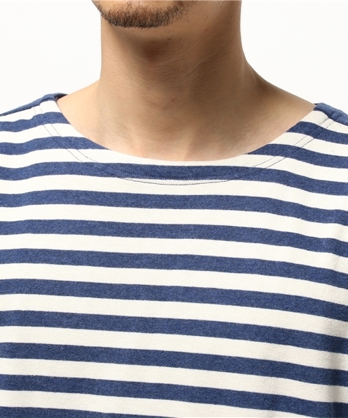 OUTLET(アウトレット)の「【Ciaopanic】裏毛ボーダーボートネック(Tシャツ/カットソー・メンズ・ネイビー/アイボリー・LARGE/MEDIUM)」の5枚目の写真