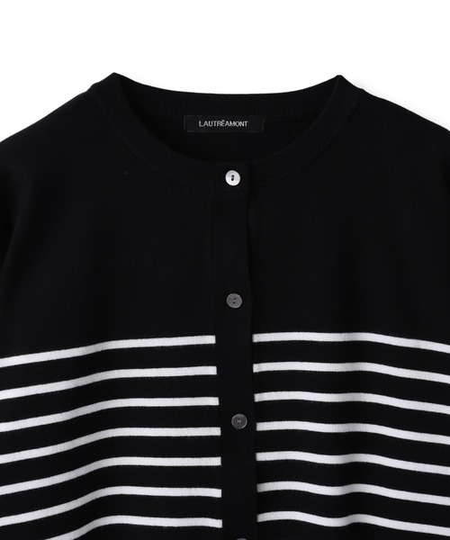 LAUTREAMONT(ロートレアモン)の「【WEB限定】クルーネックカーディガン≪11号あり/洗える≫(カーディガン/ボレロ・レディース・ブラック系その他/ブラック/ホワイト系その他・9号/11号)」の6枚目の写真