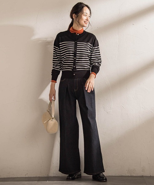 LAUTREAMONT(ロートレアモン)の「【WEB限定】クルーネックカーディガン≪11号あり/洗える≫(カーディガン/ボレロ・レディース・ブラック系その他/ブラック/ホワイト系その他・9号/11号)」の14枚目の写真