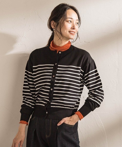 LAUTREAMONT(ロートレアモン)の「【WEB限定】クルーネックカーディガン≪11号あり/洗える≫(カーディガン/ボレロ・レディース・ブラック系その他/ブラック/ホワイト系その他・9号/11号)」の10枚目の写真