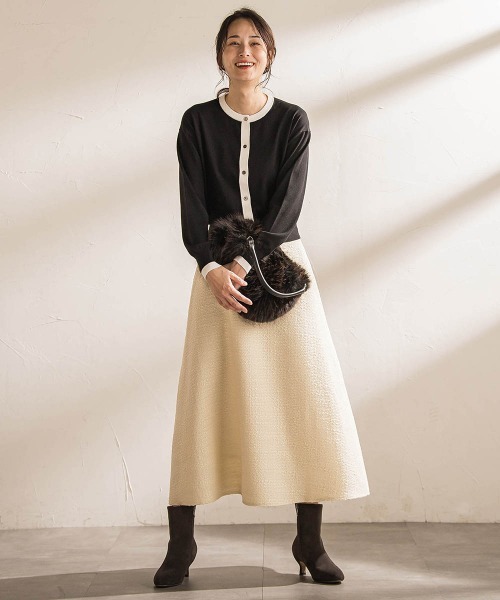 LAUTREAMONT(ロートレアモン)の「【WEB限定】クルーネックカーディガン≪11号あり/洗える≫(カーディガン/ボレロ・レディース・ブラック系その他/ブラック/ホワイト系その他・9号/11号)」の20枚目の写真