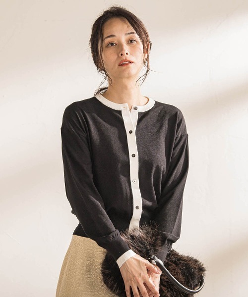 LAUTREAMONT(ロートレアモン)の「【WEB限定】クルーネックカーディガン≪11号あり/洗える≫(カーディガン/ボレロ・レディース・ブラック系その他/ブラック/ホワイト系その他・9号/11号)」の17枚目の写真