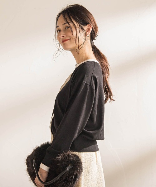 LAUTREAMONT(ロートレアモン)の「【WEB限定】クルーネックカーディガン≪11号あり/洗える≫(カーディガン/ボレロ・レディース・ブラック系その他/ブラック/ホワイト系その他・9号/11号)」の18枚目の写真