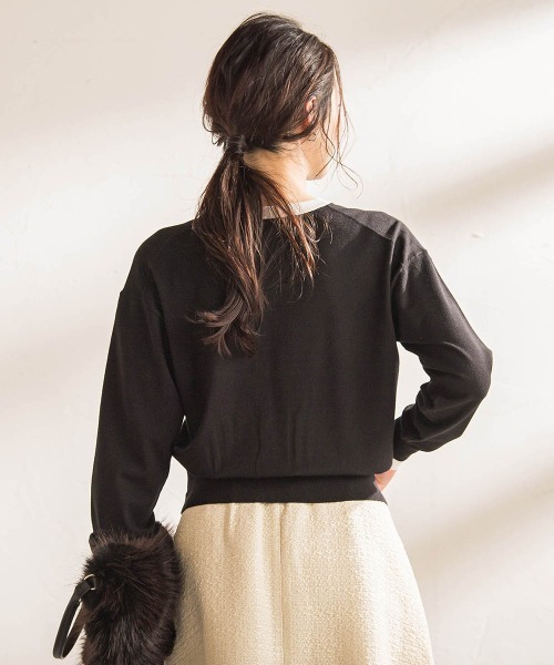 LAUTREAMONT(ロートレアモン)の「【WEB限定】クルーネックカーディガン≪11号あり/洗える≫(カーディガン/ボレロ・レディース・ブラック系その他/ブラック/ホワイト系その他・9号/11号)」の19枚目の写真