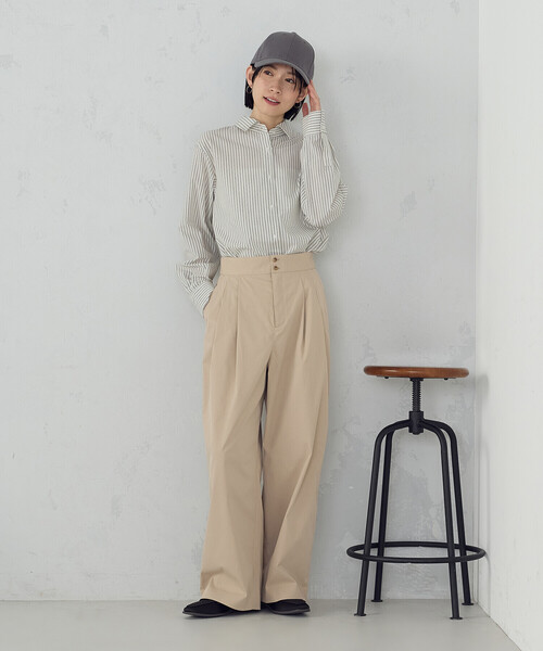 COMME CA ISM(コムサイズム)の「ストライプシャツ(シャツ/ブラウス・レディース・グレー/ブルー・SMALL/MEDIUM/LARGE/X-LARGE)」の7枚目の写真