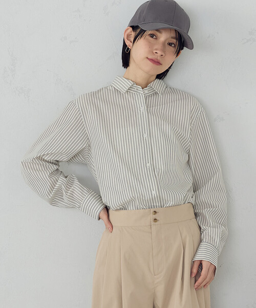 COMME CA ISM(コムサイズム)の「ストライプシャツ(シャツ/ブラウス・レディース・グレー/ブルー・SMALL/MEDIUM/LARGE/X-LARGE)」の11枚目の写真