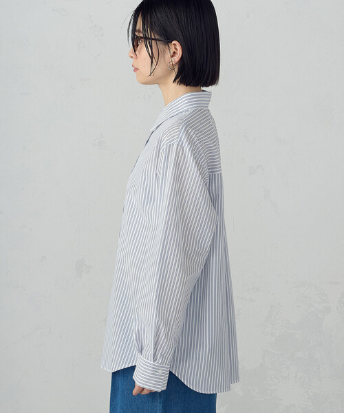 COMME CA ISM(コムサイズム)の「ストライプシャツ(シャツ/ブラウス・レディース・グレー/ブルー・SMALL/MEDIUM/LARGE/X-LARGE)」の14枚目の写真