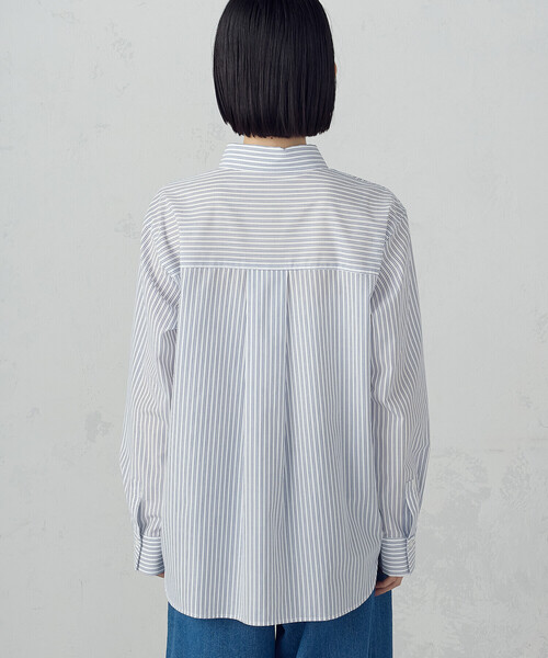 COMME CA ISM(コムサイズム)の「ストライプシャツ(シャツ/ブラウス・レディース・グレー/ブルー・SMALL/MEDIUM/LARGE/X-LARGE)」の15枚目の写真