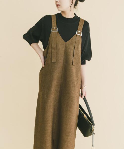 ITEMS URBANRESEARCH(アイテムズ アーバンリサーチ)の「『UVカット/接触冷感』ホップサックジャンパースカート(楽着シリーズ)(ワンピース・レディース・ブラック/ブラウン・FREE)」の3枚目の写真
