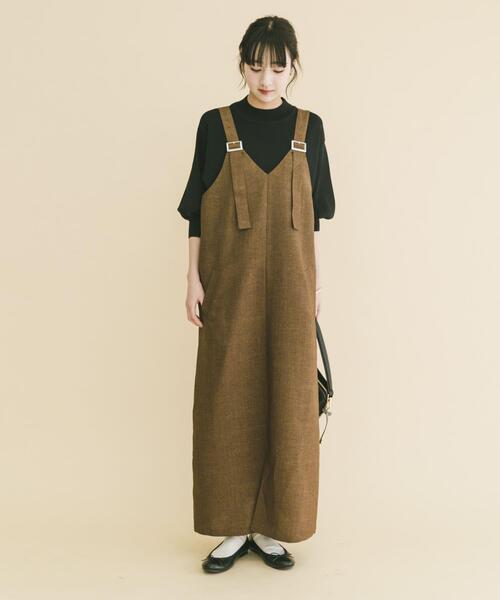 ITEMS URBANRESEARCH(アイテムズ アーバンリサーチ)の「『UVカット/接触冷感』ホップサックジャンパースカート(楽着シリーズ)(ワンピース・レディース・ブラック/ブラウン・FREE)」の5枚目の写真
