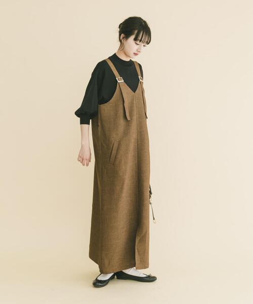 ITEMS URBANRESEARCH(アイテムズ アーバンリサーチ)の「『UVカット/接触冷感』ホップサックジャンパースカート(楽着シリーズ)(ワンピース・レディース・ブラック/ブラウン・FREE)」の6枚目の写真