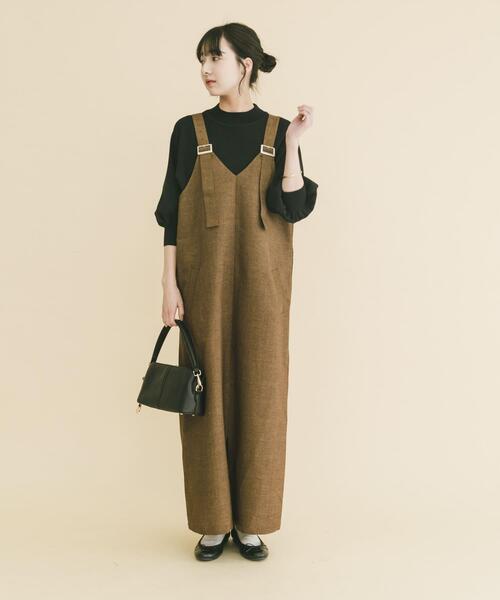 ITEMS URBANRESEARCH(アイテムズ アーバンリサーチ)の「『UVカット/接触冷感』ホップサックジャンパースカート(楽着シリーズ)(ワンピース・レディース・ブラック/ブラウン・FREE)」の7枚目の写真