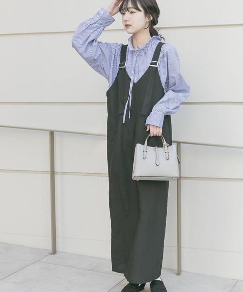 ITEMS URBANRESEARCH(アイテムズ アーバンリサーチ)の「『UVカット/接触冷感』ホップサックジャンパースカート(楽着シリーズ)(ワンピース・レディース・ブラック/ブラウン・FREE)」の16枚目の写真