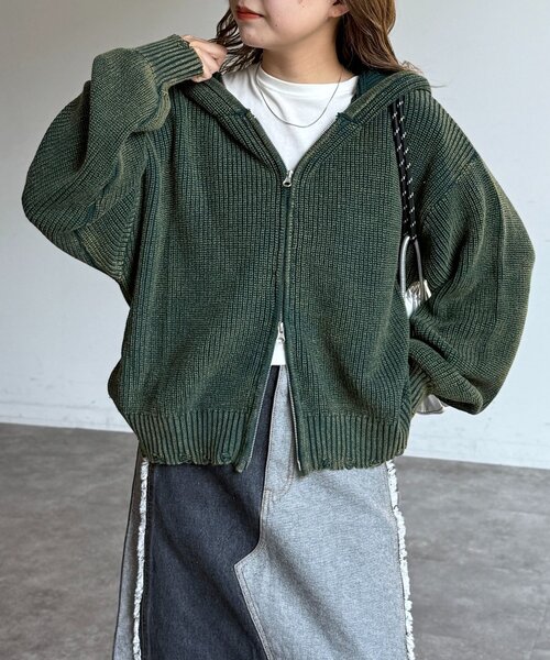 CPCM（シーピーシーエム）の「ダメージピグメントパーカー（パーカー・レディース・グリーン/ブルー/ブラック・FREE）」の21枚目の写真