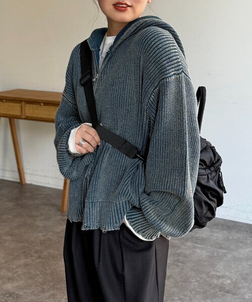 CPCM（シーピーシーエム）の「ダメージピグメントパーカー（パーカー・レディース・グリーン/ブルー/ブラック・FREE）」の8枚目の写真