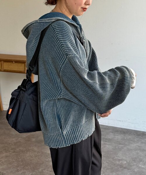 CPCM（シーピーシーエム）の「ダメージピグメントパーカー（パーカー・レディース・グリーン/ブルー/ブラック・FREE）」の11枚目の写真