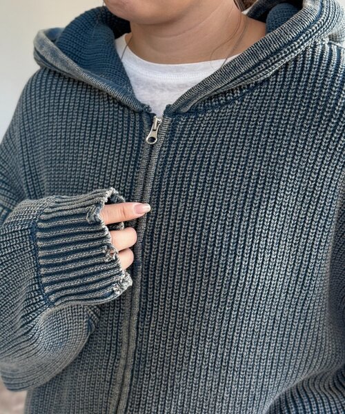 CPCM（シーピーシーエム）の「ダメージピグメントパーカー（パーカー・レディース・グリーン/ブルー/ブラック・FREE）」の16枚目の写真