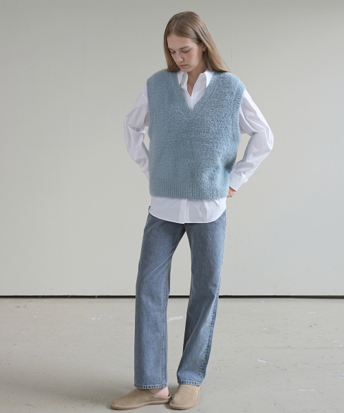 PAUL&ALICE(ポール&アリス)の「HAIRY KNIT VEST / BLUE(ベスト・レディース・ブルー・FREE)」の5枚目の写真