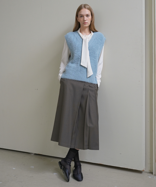 PAUL&ALICE(ポール&アリス)の「HAIRY KNIT VEST / BLUE(ベスト・レディース・ブルー・FREE)」の4枚目の写真