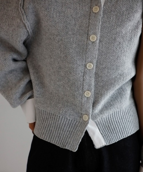 シャツレイヤード風ニットカーディガン（カーディガン/ボレロ