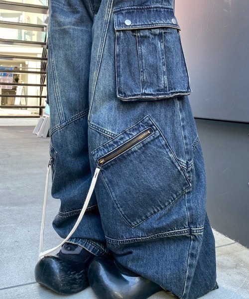 Candy Stripper（キャンディストリッパー）の「8 POCKETS CARVE DENIM パンツ（デニムパンツ・レディース・ブルー系その他/ライトインディゴブルー・FREE）」の7枚目の写真