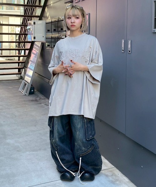 Candy Stripper（キャンディストリッパー）の「8 POCKETS CARVE DENIM パンツ（デニムパンツ・レディース・ブルー系その他/ライトインディゴブルー・FREE）」の9枚目の写真