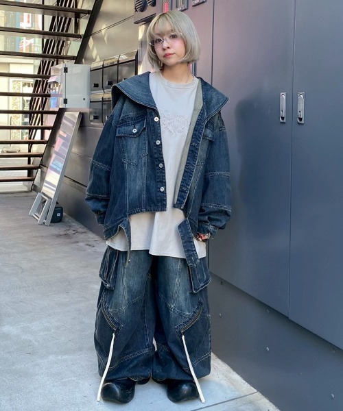 Candy Stripper（キャンディストリッパー）の「8 POCKETS CARVE DENIM パンツ（デニムパンツ・レディース・ブルー系その他/ライトインディゴブルー・FREE）」の14枚目の写真