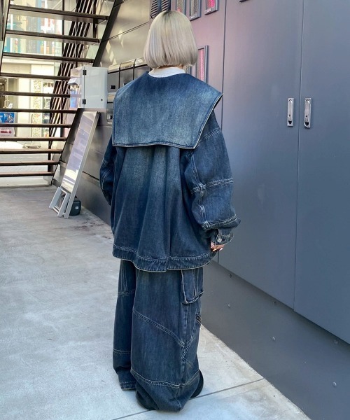 Candy Stripper（キャンディストリッパー）の「8 POCKETS CARVE DENIM パンツ（デニムパンツ・レディース・ブルー系その他/ライトインディゴブルー・FREE）」の17枚目の写真