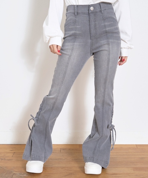 LOVETOXIC（ラブトキシック）の「レースアップフレアデニムパンツ（その他パンツ・キッズ・グレー/ブルー・L:160cm/M:150cm/S:140cm/130cm）」の7枚目の写真