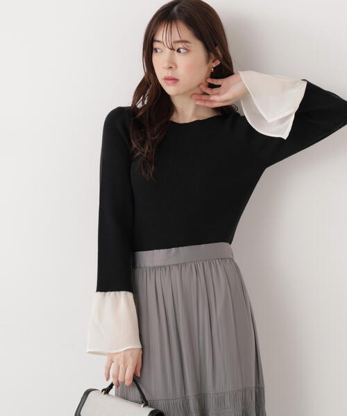 PROPORTION BODY DRESSING（プロポーションボディドレッシング）の「シアー切り替えスリーブニット / 1216170200（ニット/セーター・レディース・パープル/ブラック/ブルー・FREE）」の13枚目の写真