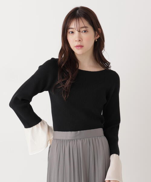 PROPORTION BODY DRESSING（プロポーションボディドレッシング）の「シアー切り替えスリーブニット / 1216170200（ニット/セーター・レディース・パープル/ブラック/ブルー・FREE）」の12枚目の写真